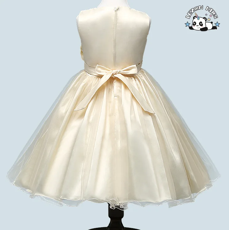 LEZONKIDS - Custom Girl Christmas Clothing Sequin Flower Sleeveless Tulle Costume Evening Dress